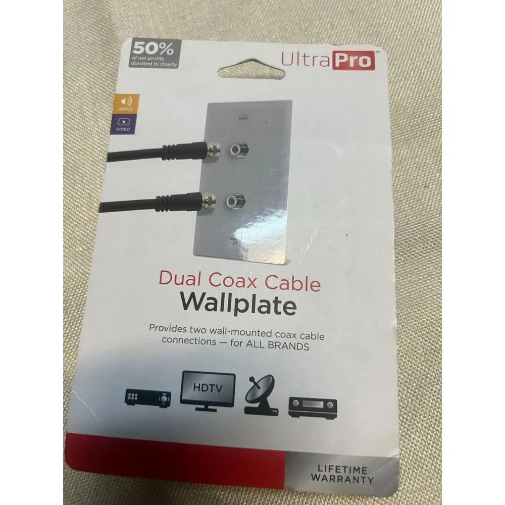 Dual Coax Cable Wallplate Provides two wall-mounted coax cable connections